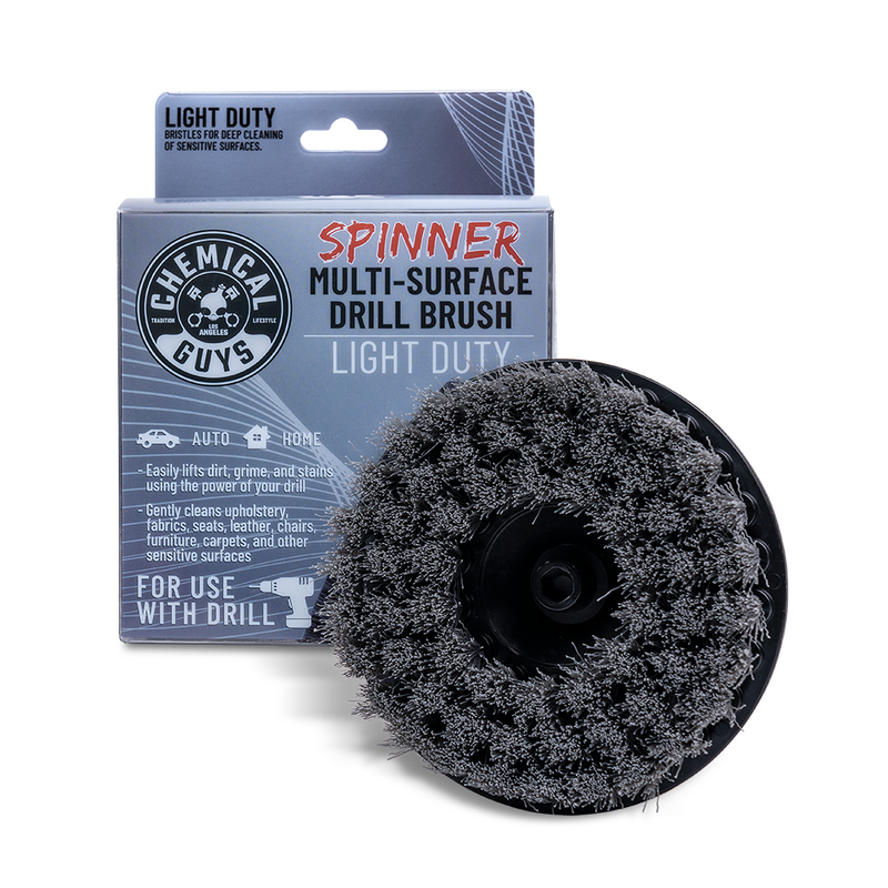 Chemical Guys Gri Yumuşak Matkap ile Kullanılan Kumaş ve Döşeme için Detay Fırçası - 12.7cm  - Light Duty Spinner Multi-Surface Drill Brush 