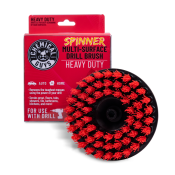Chemical Guys Kırmızı Ağır Hizmet (Sert ) Matkap ile Kullanılan Detay Fırçası - 12.7cm - Heavy Duty Spinner Multi-Surface Drill Brush 
