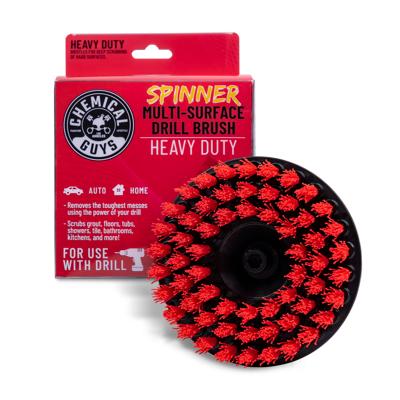 Chemical Guys Kırmızı Ağır Hizmet (Sert ) Matkap ile Kullanılan Detay Fırçası - 12.7cm - Heavy Duty Spinner Multi-Surface Drill Brush 