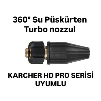 KARCHER HD PRO Serisi Uyumlu Basınçlı Yıkama Makineleri ile kullanılan 360 Derece Su Püskürten Turbo nozzul 