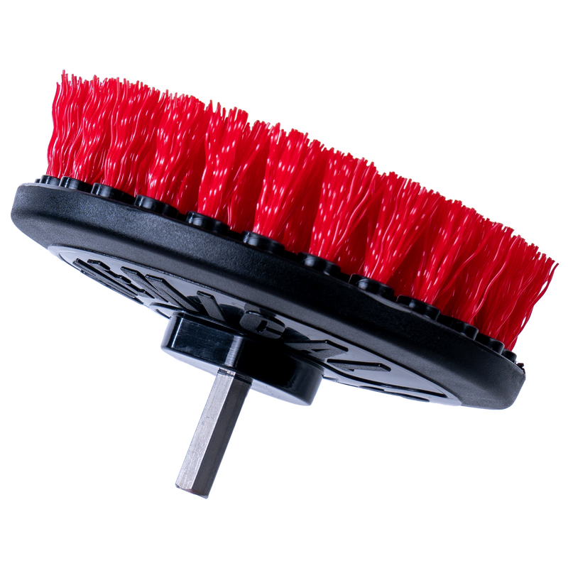 Chemical Guys Kırmızı Ağır Hizmet (Sert ) Matkap ile Kullanılan Detay Fırçası - 12.7cm - Heavy Duty Spinner Multi-Surface Drill Brush 