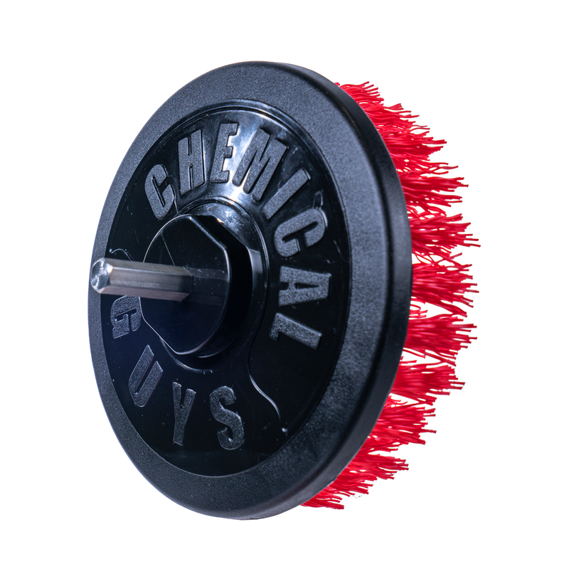 Chemical Guys Kırmızı Ağır Hizmet (Sert ) Matkap ile Kullanılan Detay Fırçası - 12.7cm - Heavy Duty Spinner Multi-Surface Drill Brush 