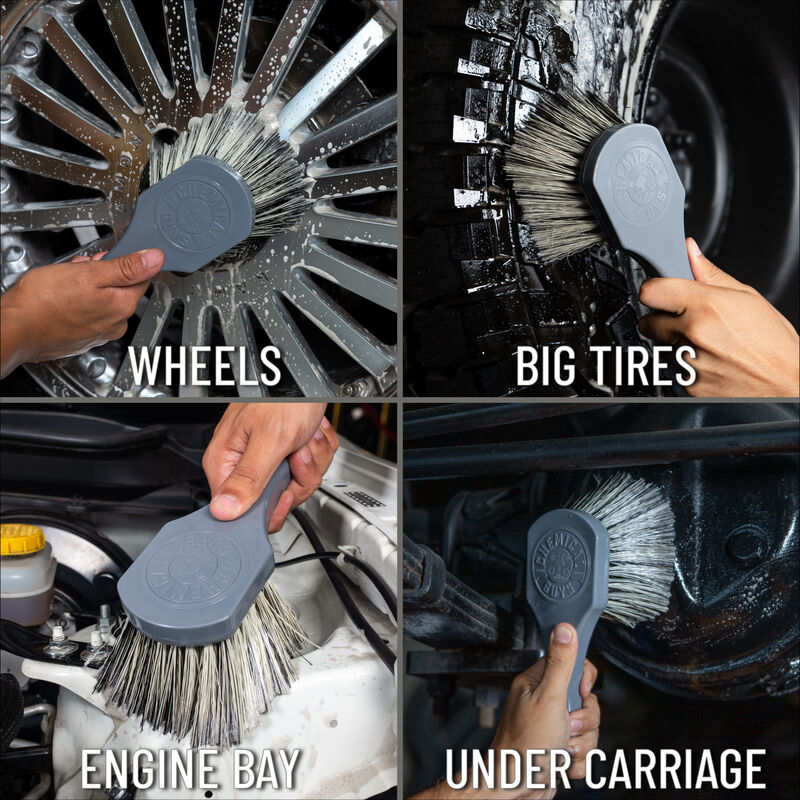 Chemical Guys Orta Sert Fırça  ( Lastik , Jant , Motor , Alt Tamım, Davlumbaz, Plastik ) - Wheel Works Medium Duty Wheel & Body Brush 