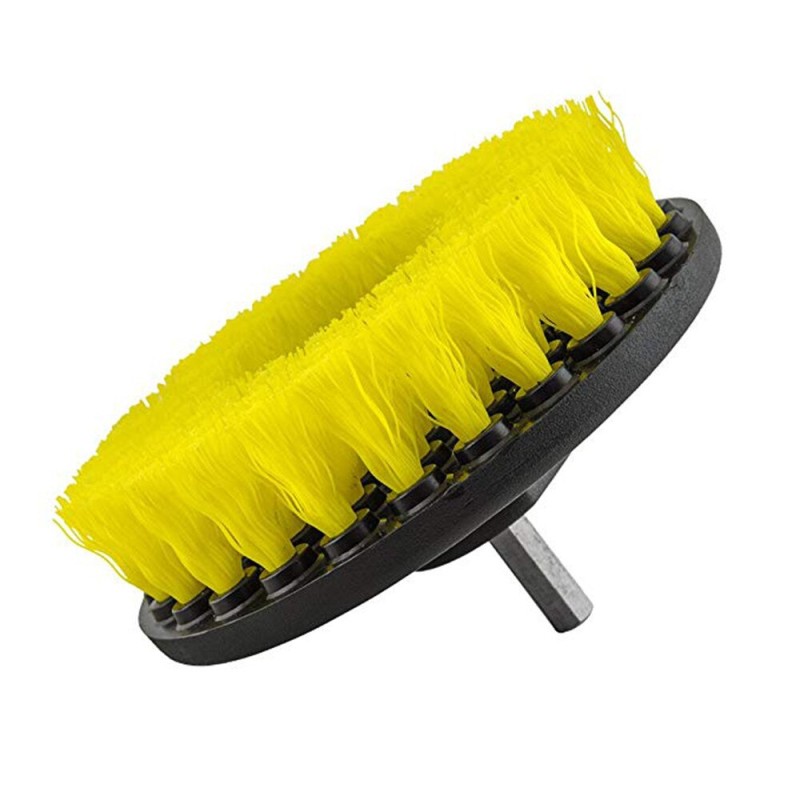                        Matkap ile Kullanılan Halı ve Döşeme için SOFT Sarı Temizleme Fırçası - 12.5cm