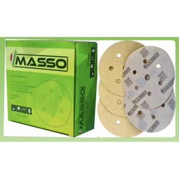 MASSO 7 Delik P100 Yuvarlak Cırtlı Disk Zımpara - 50 Adet 