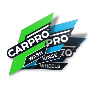               CarPro  WASH, RİNSE ve WHEELS  Yıkama Kovası Çıkartma Seti – 3 adet CarPro Etiket 25cmx12cm 