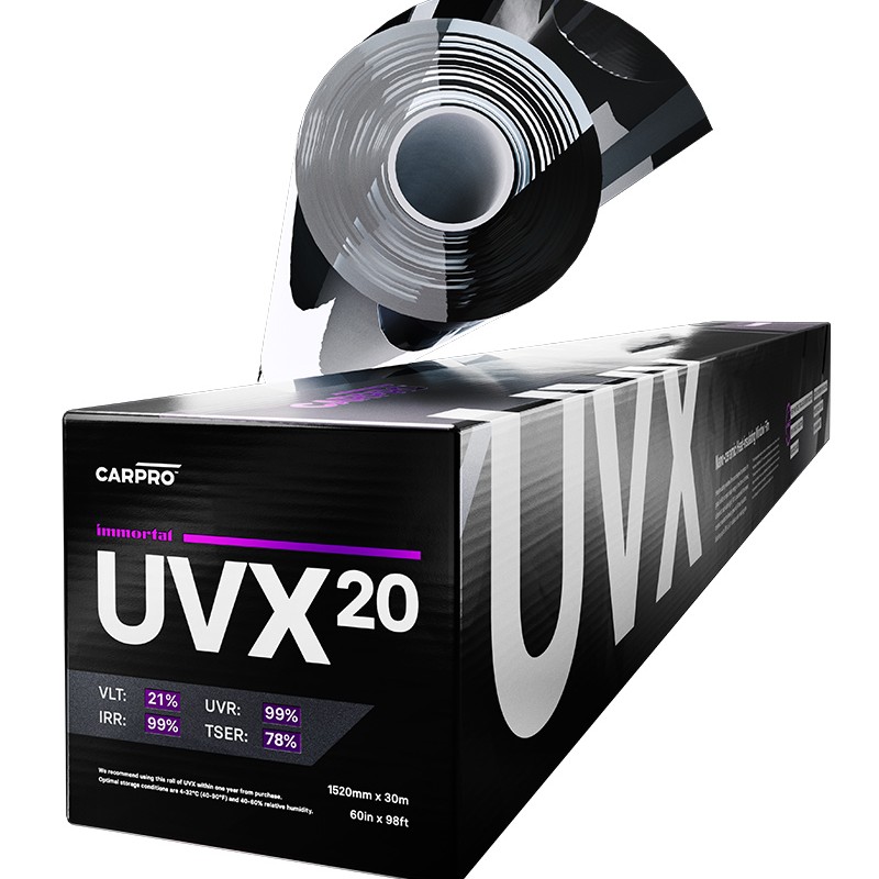                          CARPRO UVX20 Window Film – 20% VLT (Görünür Işık Geçirgenliği) Cam Filmi 