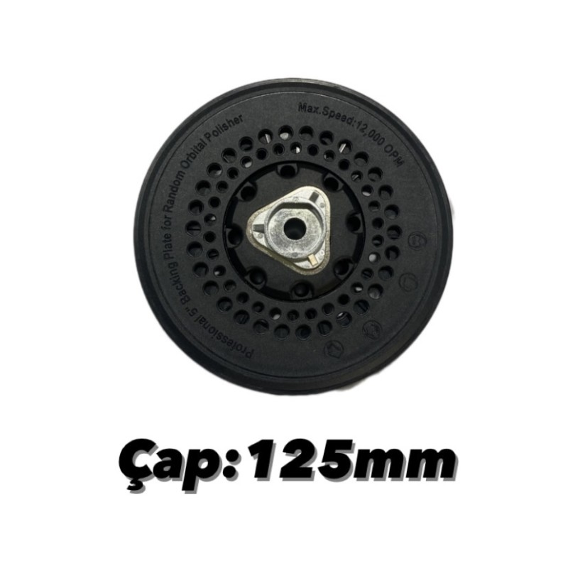         Orbital Polisaj Makinesi için Cırtlı 125mm Taban - M8 ( Delikli - Orbital - Dual Action Makinelere Uyumlu )