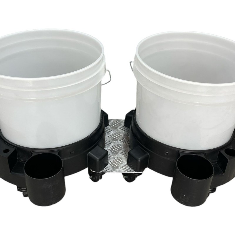                İkiz Plastik Tekerlekli Kova Arabası ( 2x DOLLY + Birleştirme Aparatı)