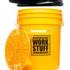 Work Stuff Sarı Detaylandırma Kovası WASH ( Yıkama ) - 20 Litre + Grit Guard (Süzgeç) + Mühür  Vidalı Kapak ( Kova Kapağı ) - 3’lü Set.  ( Yeni Dizayn )