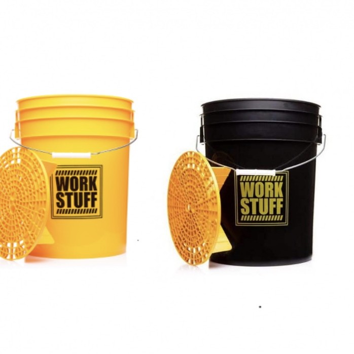         Work Stuff Detaylandırma Kovası Seti  2 adet ( Siyah + Sarı ) + Grit Guard (Süzgeç) * 2 Adet - 4'lü SET.