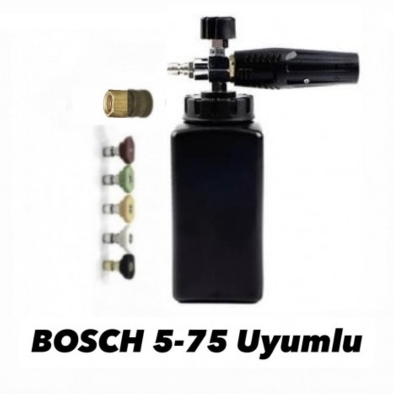 Bosch 5-75 Uyumlu Aparat + 5 Yıkama Nozulları + Foam Lance Köpük Tabancası  ( 7 Parça Ürün ) 