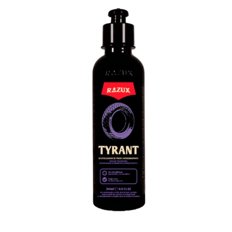                                                                                                                                              Razux Tyrant – Motosiklet Siyah Pigmentli Lastik, Bakalit, Egzoz ve Kauçuk yenileme Ürünü - 240ml