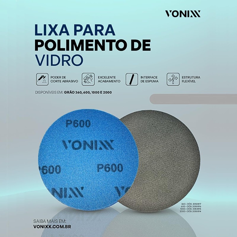 Vonixx P600 Cam ve Boya Parlatma Zımparası ''Çap: 125mm ''