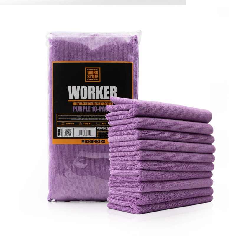                                                 Work Stuff Mor WORKER 10'lu paket Mikrofiber Bez