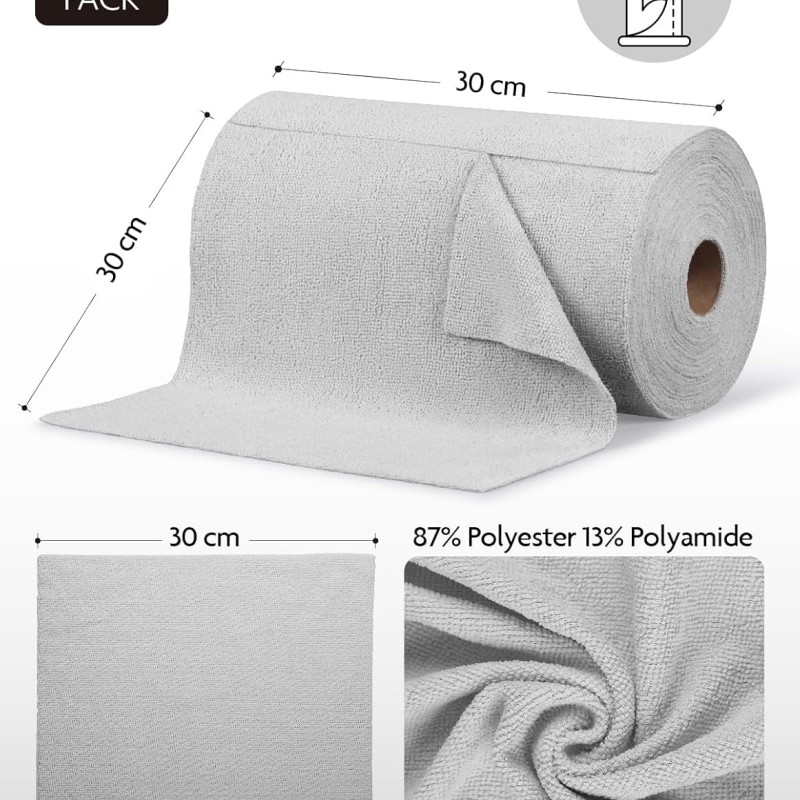 75 Adet Rulo Şeklinde perforeli ( kolayca Koparılabilen ) Wax, Cila ve Temizlik Bezi  30cm*30cm