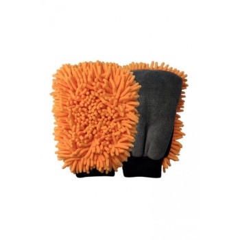 Yumuşak Mikrofiber Çift Taraflı Yıkama Eldiveni, İç kısmı naylonlu ( Elinizin ıslanmaması için )