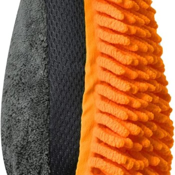 Yumuşak Mikrofiber Çift Taraflı Yıkama Eldiveni, İç kısmı naylonlu ( Elinizin ıslanmaması için )