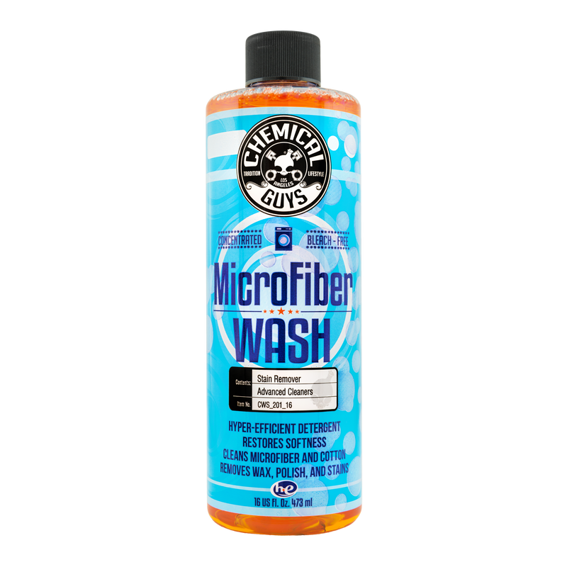                                                  Chemical Guys Microfiber Wash Cleaning Detergent – Konsantre (1/128 ) Mikrofiber Bez ve Pasta Süngeri Şampuanı - 473 ml  