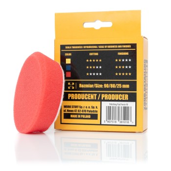                 Work Stuff Finishing PAD – Kırmızı Cila Süngeri - 90mm/80mm