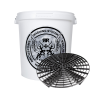 BadBoys Detaylandırma Kova Seti (3 Parça Ürün – Kapak + Kova + Süzgeç)| Beyaz kova 19 Litre  Detailing Bucket /White bucket 19l 
