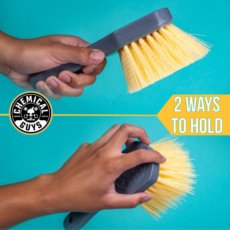     Chemical Guys Brush - Sarı Ağır Hizmet , Halı ve İç Temizlik Fırçası