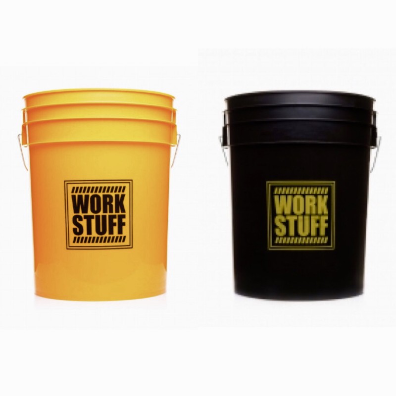         Work Stuff Detaylandırma Kovası Seti - SARI WASH ( Yıkama ) - SİYAH RINSE ( Durulama )   2 Adet Kova