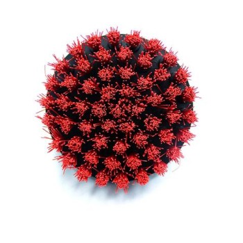                        Matkap ile Kullanılan Halı, Döşeme ve Lastik İçin Kırmızı Temizleme  Fırçası  - 10cm