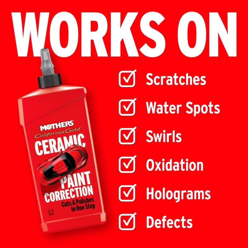 Mothers® California Gold® Ceramic Paint Correction – Tek Adıma Boya Düzeltme, Parlatma ve Seramikli Koruma / 355ml