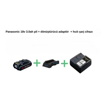 SCANGRIP - PANASONIC Şarj – Pil – Adaptör Seti ( 3 Parça Ürün )
