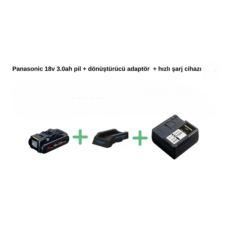 SCANGRIP - PANASONIC Şarj – Pil – Adaptör Seti ( 3 Parça Ürün )